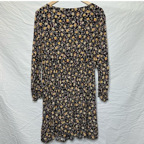 Loft Floral Black and Yellow Dress size 16 - Picture 3 of 4